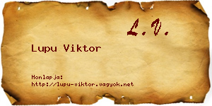 Lupu Viktor névjegykártya